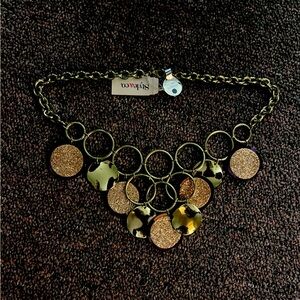 Style & Co Costume Jewelry Glitter Circle Front Necklace